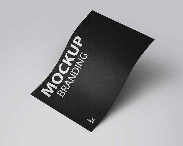 Un morceau de papier noir qui indique la marque de la maquette.