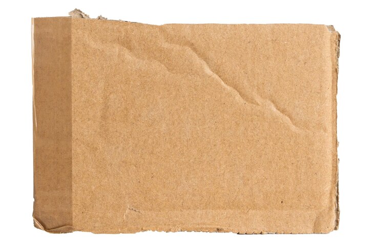 PSD des morceaux de carton sur un fond vide