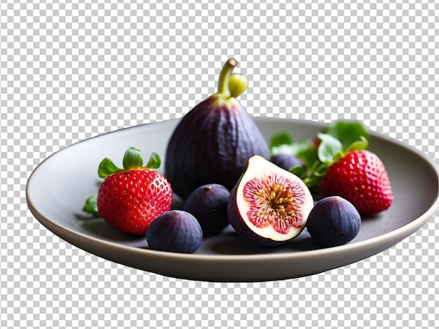 PSD des morceaux de fruits magnifiquement disposés dans une assiette