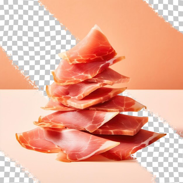 PSD des morceaux de jambon de parme à fond transparent