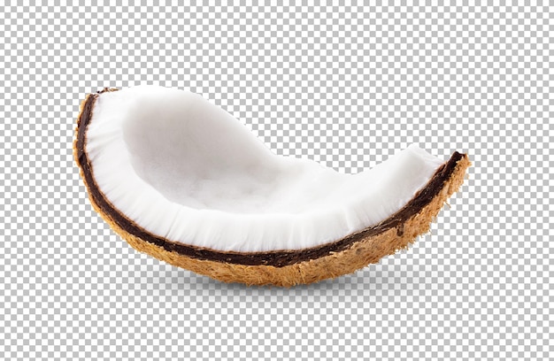 Morceaux De Noix De Coco Isolés Sur La Couche Alpha