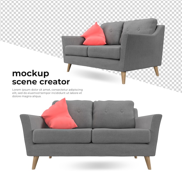 Morden divano in 3d rendering decorazione mockup