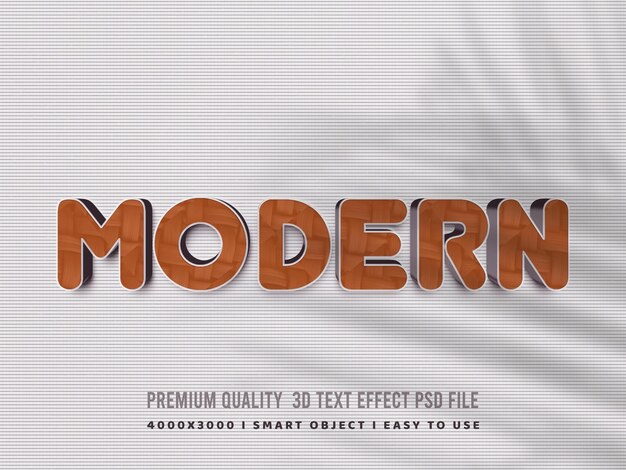 Mordern 3d-text-effekt auf weißem hintergrund