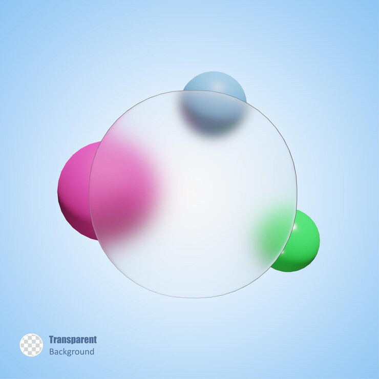 PSD morfismo de vidro em design de renderização 3d