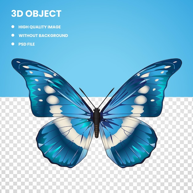 PSD morfo mariposa azul modelo 3d