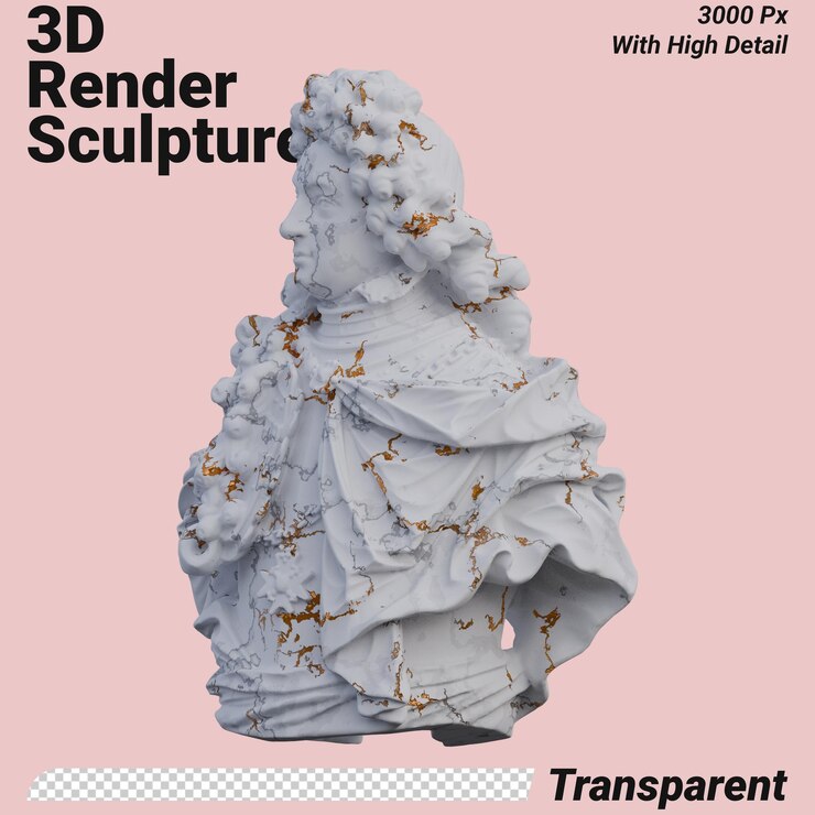 PSD moritz hartmann statua 3d rende isolato perfetto per il vostro design