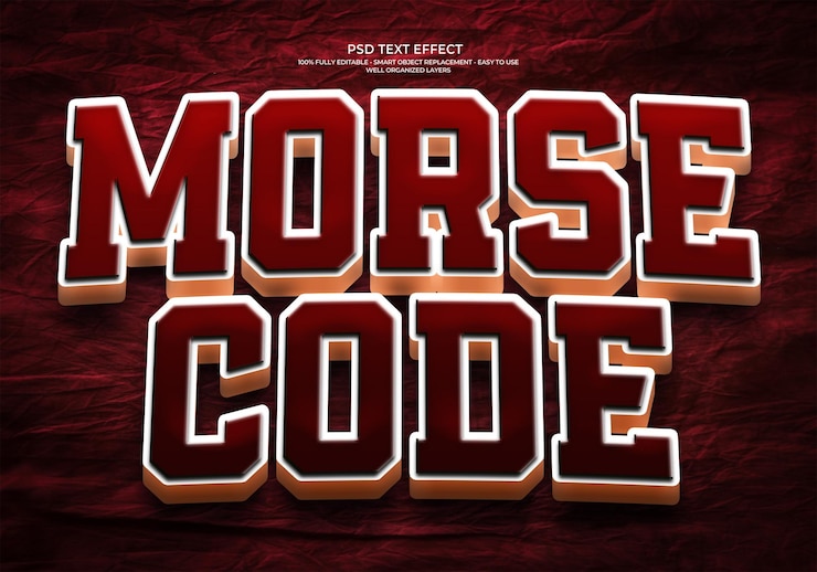 PSD morse code text effect