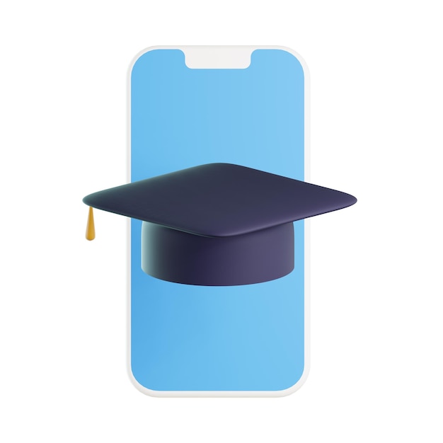 Mortarboard Smartphone Elearning Education école En Ligne