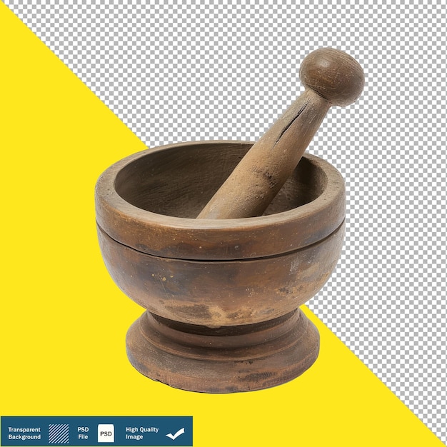 PSD mórter tradicional e pestle fundo transparente png psd