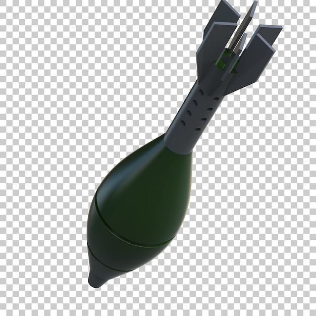 Mortero aislado sobre fondo transparente Ilustración de renderizado 3d