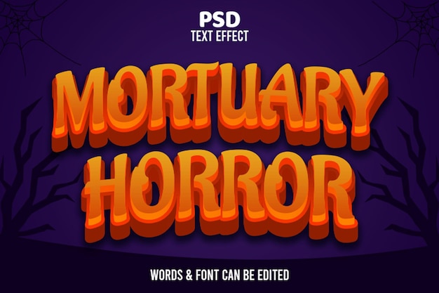 mortuary horror_editable text effect 3d emboss_style cartoon