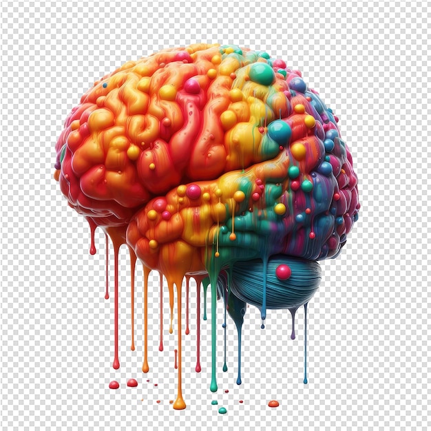 PSD mosaico consciente explorando el espectro en un cerebro colorido en 3d
