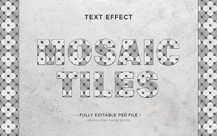 PSD mosaikfliesen-texteffekt