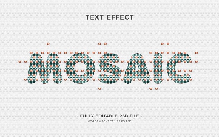 PSD mosaiktexteffekt
