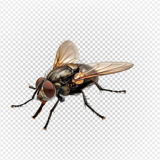 PSD mosca isolada em fundo transparente mosca inseto png generative ai.