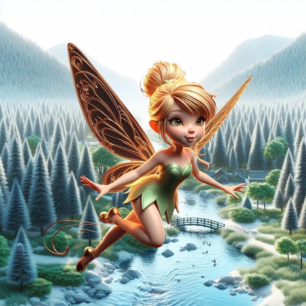 La mosca tinkerbell en el bosque