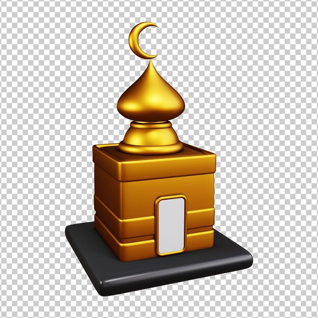 Moschee symbol goldene farbe 3d-rendering