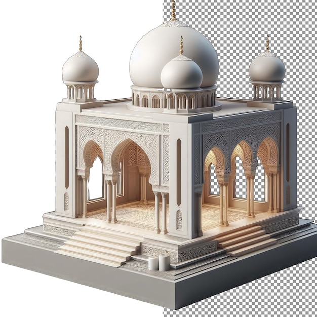 PSD la mosquée 3d isolée de la sainte majesté en png en arrière-plan