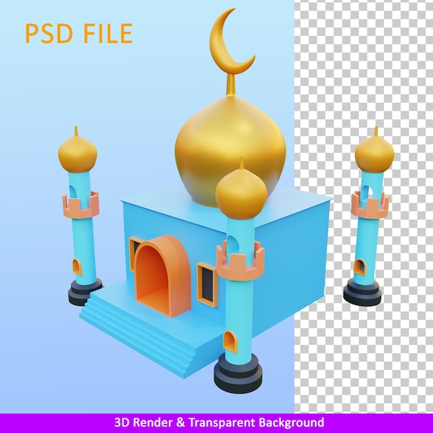 mosquée d'illustration de rendu 3d