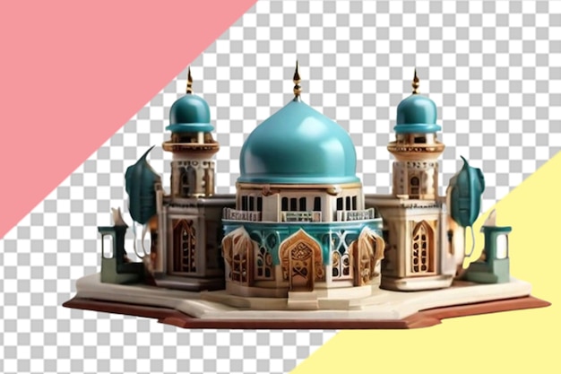 Mosquée Et Minaret Du Ramadan Sur Un Fond Blanc