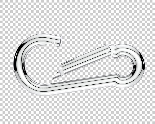 Mosquetón aislado en la ilustración de renderizado 3d de fondo transparente