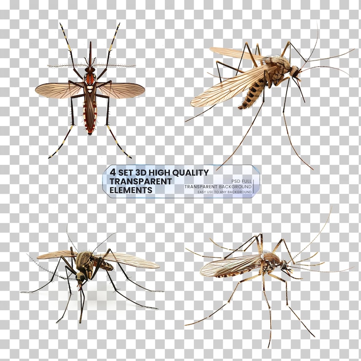 PSD mosquito aislado png en fondo transparente