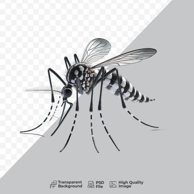 Mosquito da dengue aedes ägypten durchsichtiger hintergrund