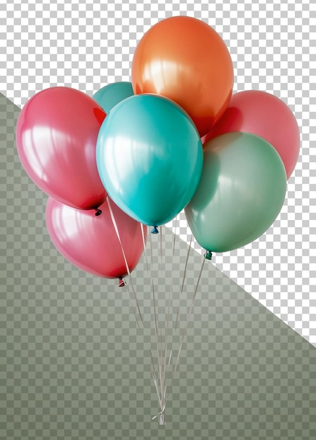 Mostra festiva di palloncini colorati tagliati in stock png