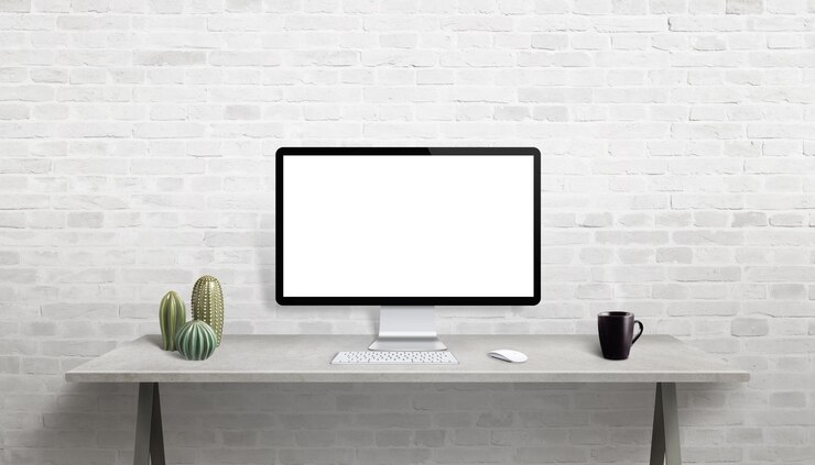PSD mostra mockup sul creatore della scena della scrivania