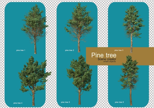 PSD mostrar diferentes patrones de pinos.