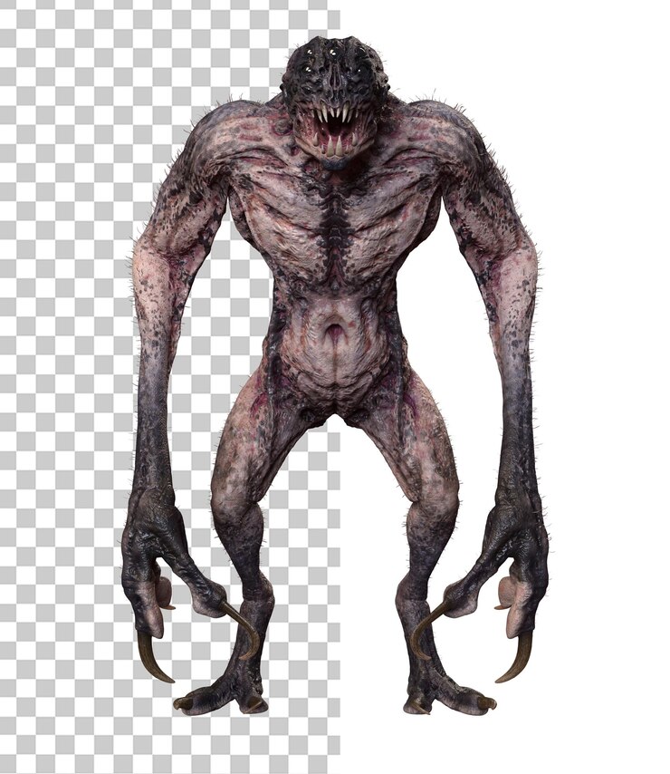 PSD mostri extraterrestri su uno sfondo trasparente rendering 3d