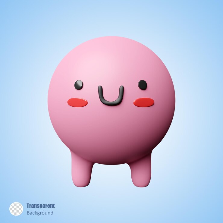 PSD mostro rosa carino 3d render illustrazione