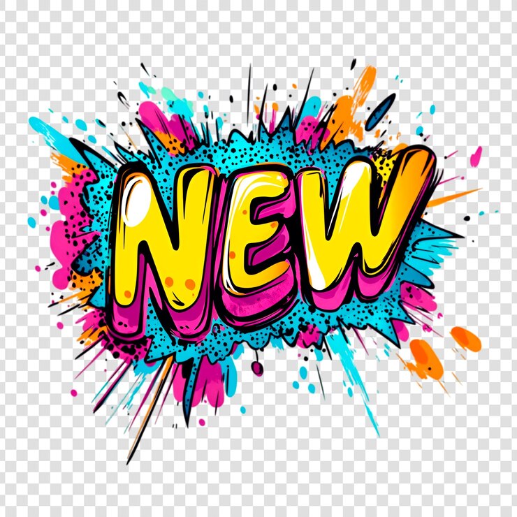 PSD le mot nouveau sur le fond coloré