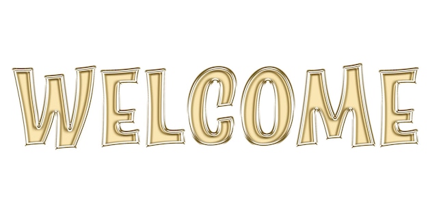 Mot d'or éclat de verre texte lettre conception de fête bienvenue
