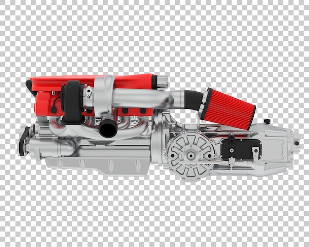 PSD moteur de supercar sur fond transparent illustration de rendu 3d