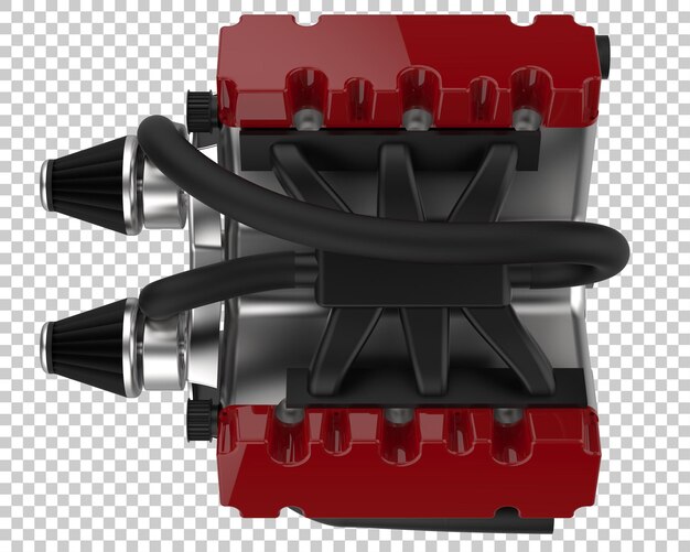 PSD moteur v6 isolé sur un fond transparent illustration de rendu 3d