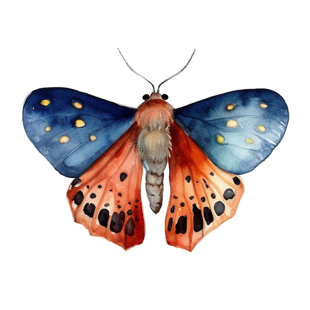 PSD moth-illustration aquarell handgezeichneter schmetterlingsillustration