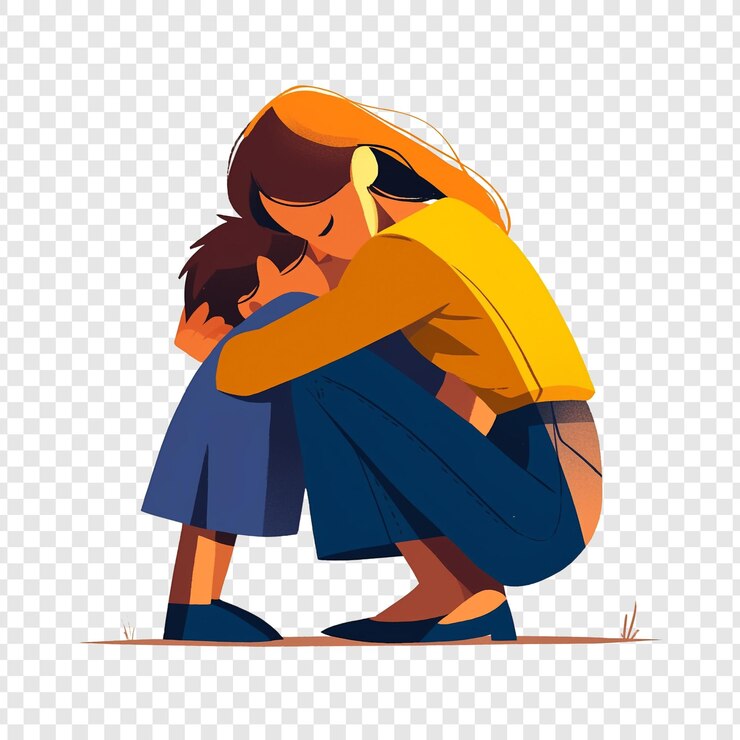 PSD mother comforting her son