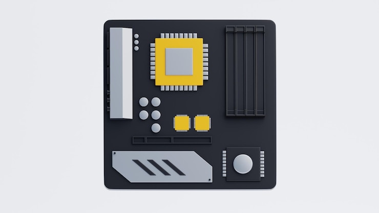 PSD motherboard 3d icon