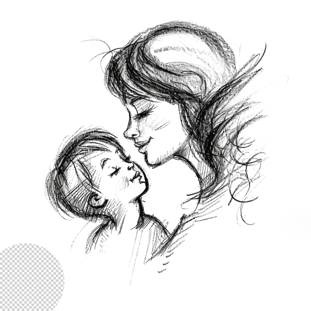 PSD mothers day scribble sketch
