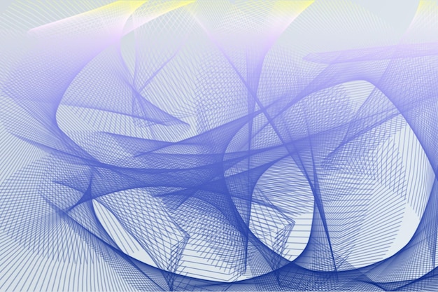Motif abstrait avec des lignes bleues et violettes entrelacées sur un fond de gradient doux
