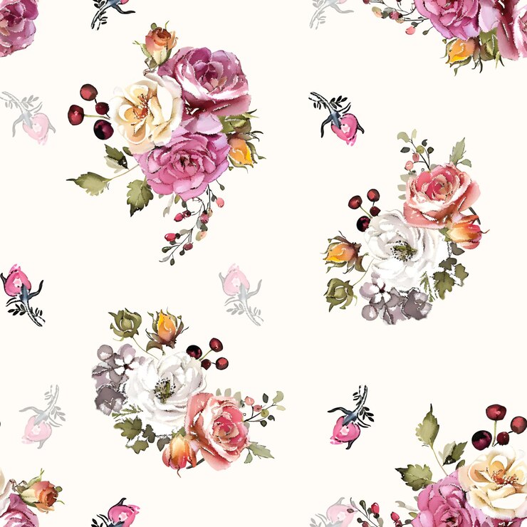 PSD motif de bouquet de roses à l'aquarelle