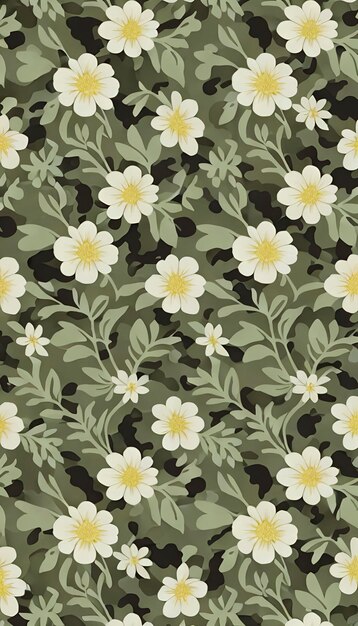 PSD un motif de camouflage floral pour un uniforme militaire.