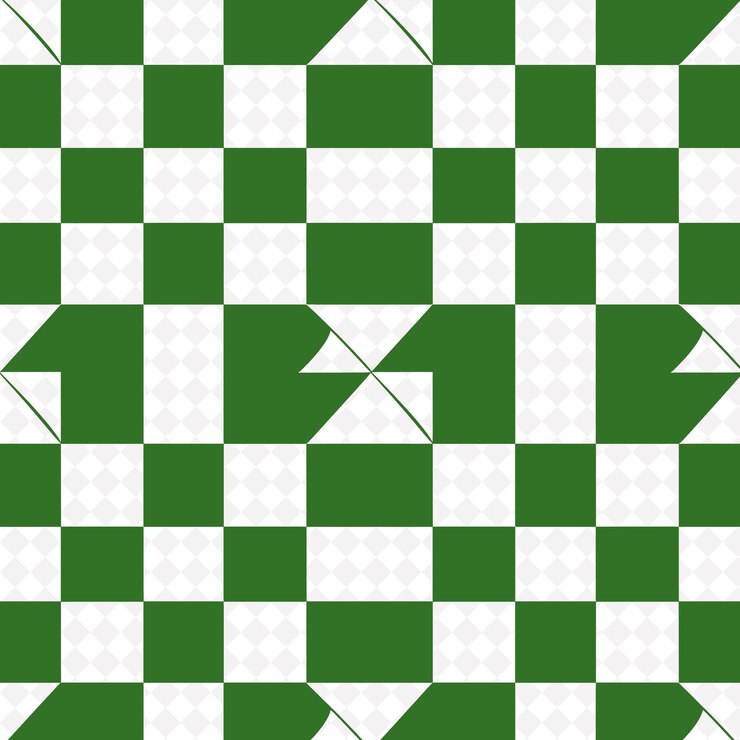 PSD un motif à carreaux vert avec des carrés blancs et un motif àcarreaux vert