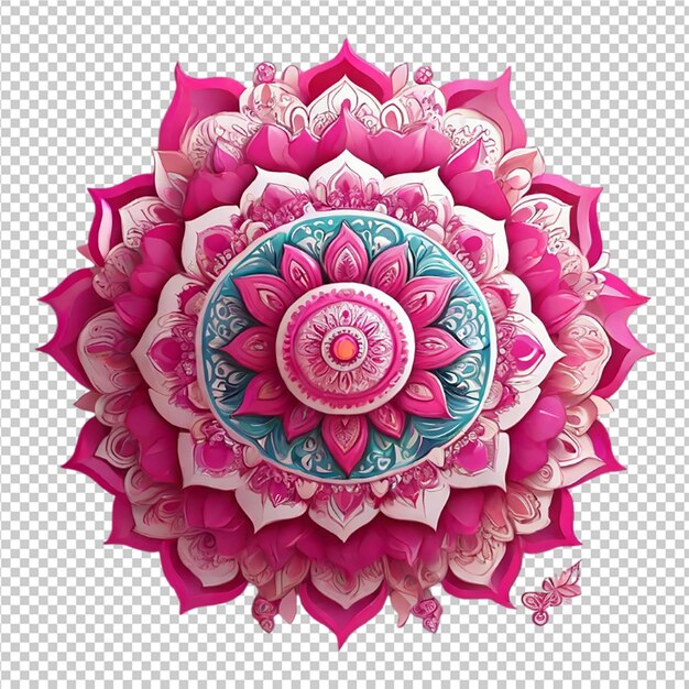 PSD le motif de conception fractale de mandala isolé sur un fond transparent png pro