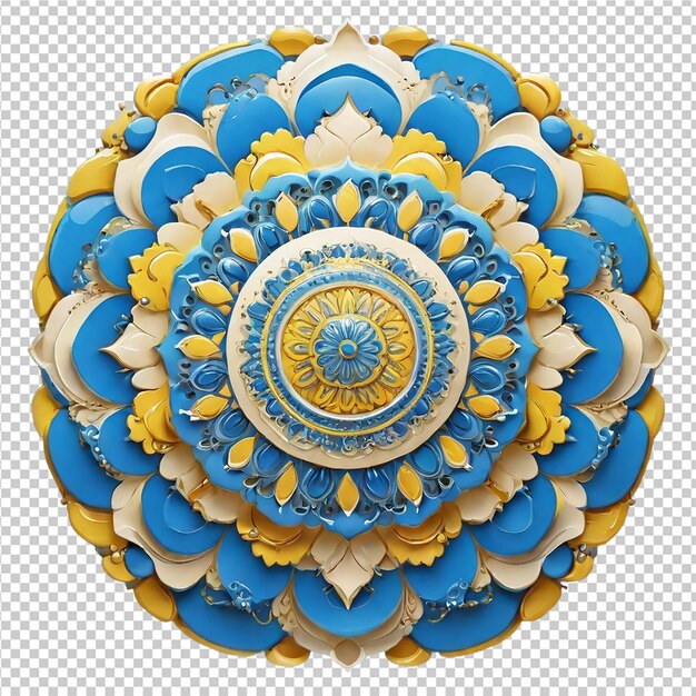 PSD le motif de conception fractale de mandala isolé sur un fond transparent png pro