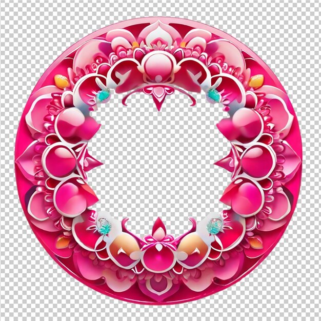 PSD le motif de conception fractale de mandala isolé sur un fond transparent png pro