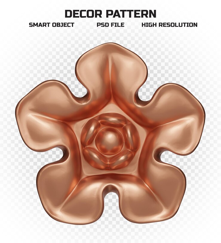 PSD motif décoratif en cuivre brillant de haute qualité pour la décoration