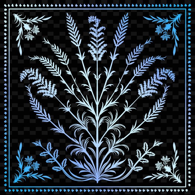 PSD un motif de diamant bleu et noir avec une fleur blanche
