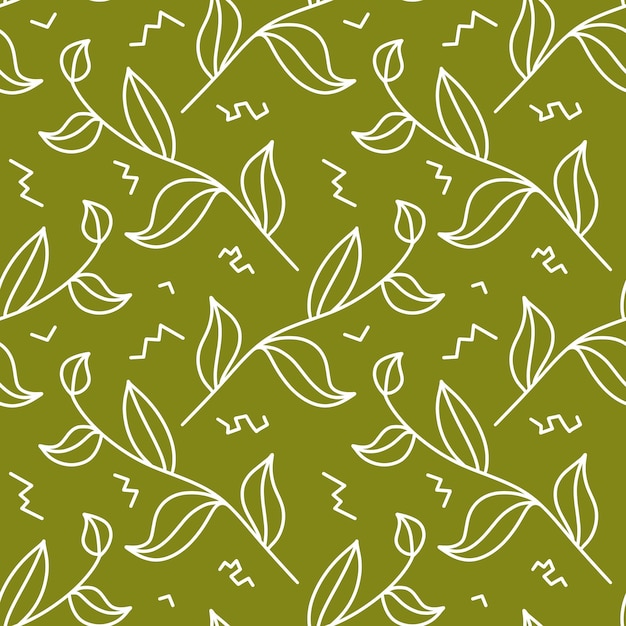 Motif de feuille sur fond vert